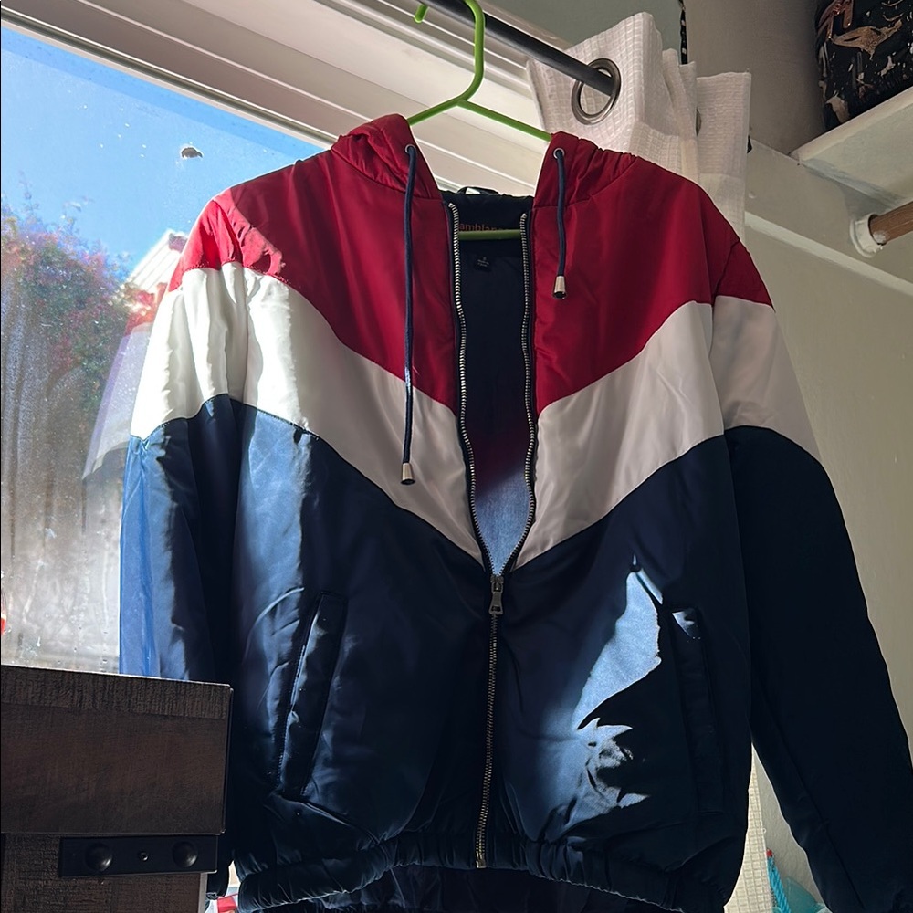 Red, White, and Blue Colorblock Jacket